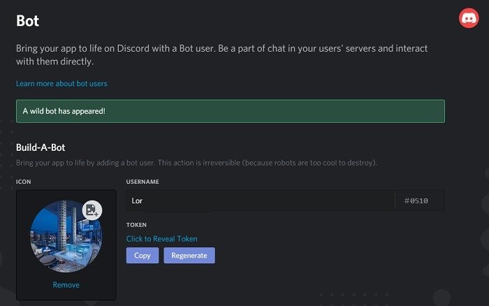 Создать бота Discord Появился дикий бот