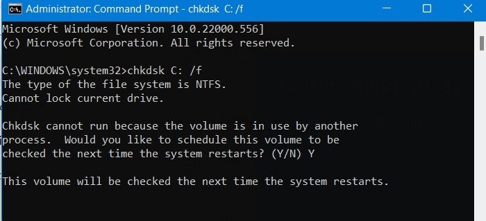 Критический процесс прервался. Windows11 Сообщение Chkdsk Да Нет