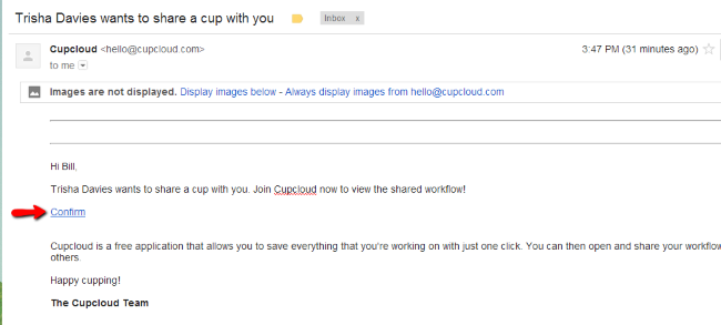 Cupcloud-Общая-Папка-Запрос-подтверждения-электронная почта