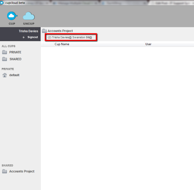 Cupcloud-Общая-Папка-дополнительный-пользователь-Билл-Сванстон