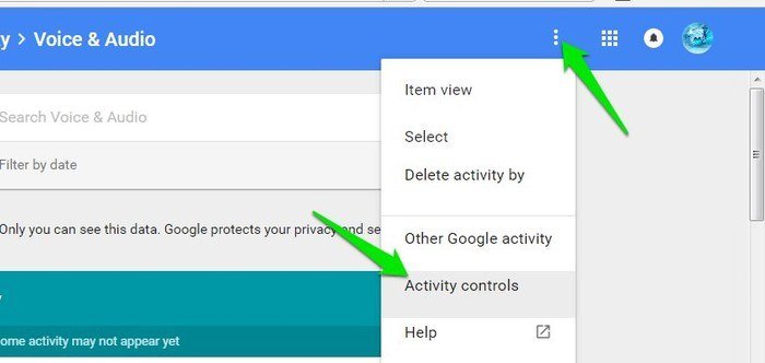 Удалить-Google-Voice-Search-Activity-Controls