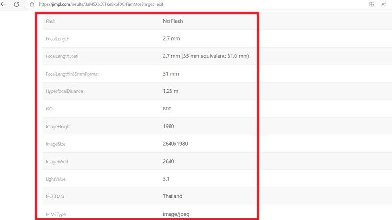 Обнаружение расширенных метаданных в изображениях с помощью Jimpl