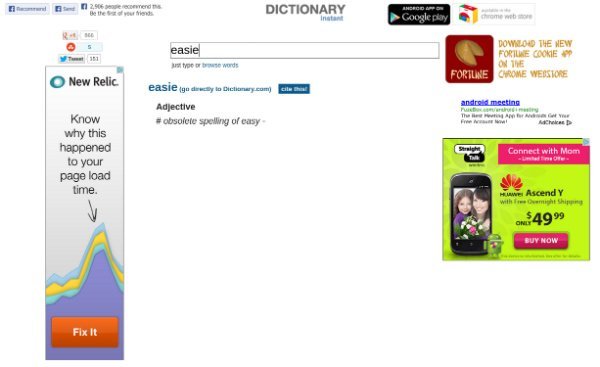 Приложение Dictionary Instant Chrome