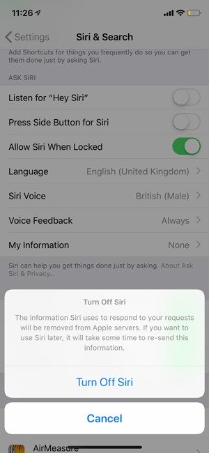 Отключить Siri Выключить Siri