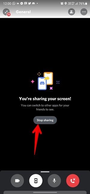 Discord Screen Share Mobile Остановить