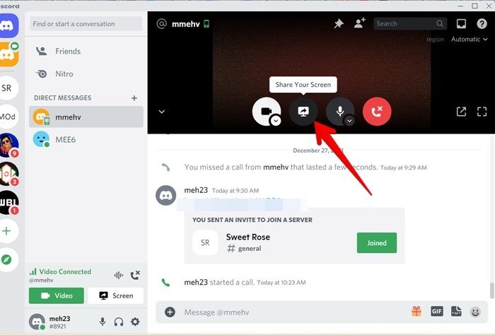 Discord Screen Share Видеозвонок с ПК