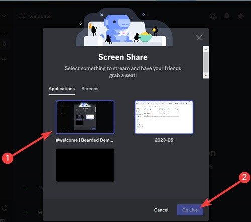 Discord Screen Совместное использование вашего экрана в Discord в Windows