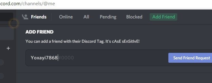 Запрос на добавление в друзья в Discord Screenshare