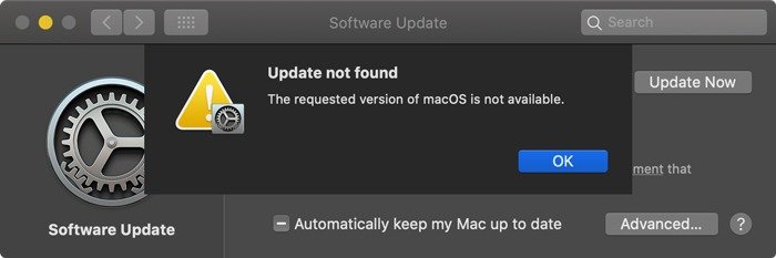 Загрузить Установщики Macos недоступны