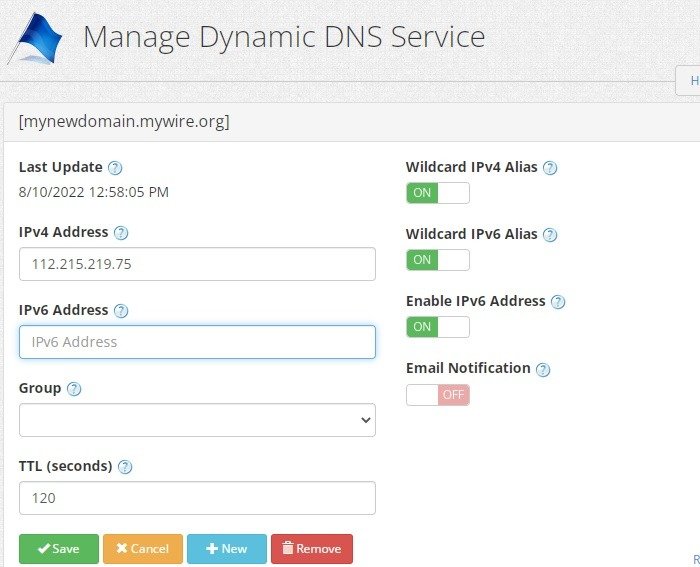 Динамический хостинг Best Dynudns Управление динамическим DNS