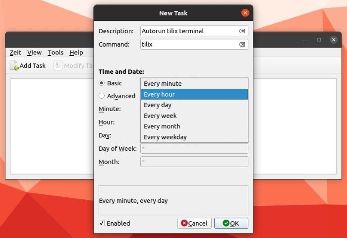 Easy Crontab с базовым планированием Zeit Task