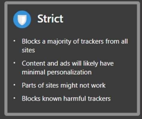 Строгая защита Edge Tracker