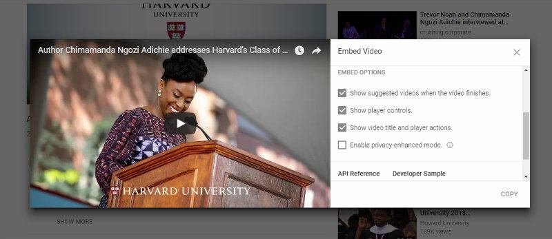 embed-youtube-videos-private-visual-harvard-снимите флажок