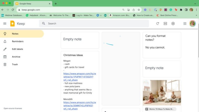 Альтернатива Google Keep Evernote