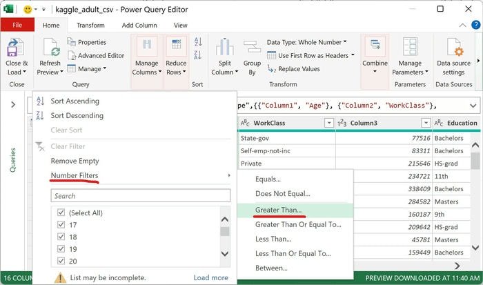 Редактор Excel Power Query Срок действия комбинированного фильтра больше