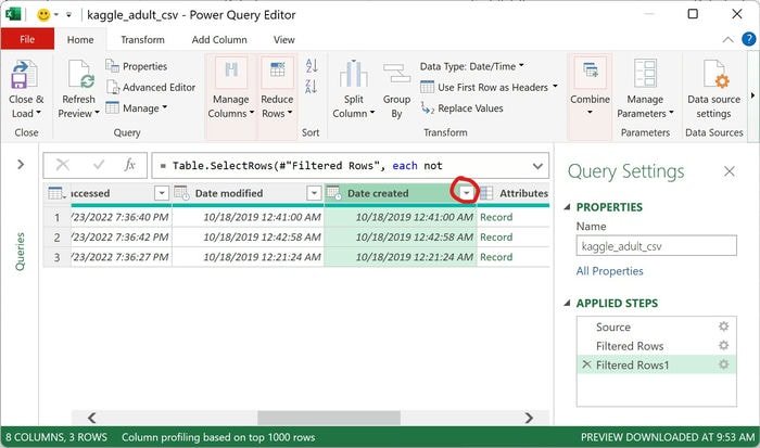 Дата создания редактора Excel Power Query