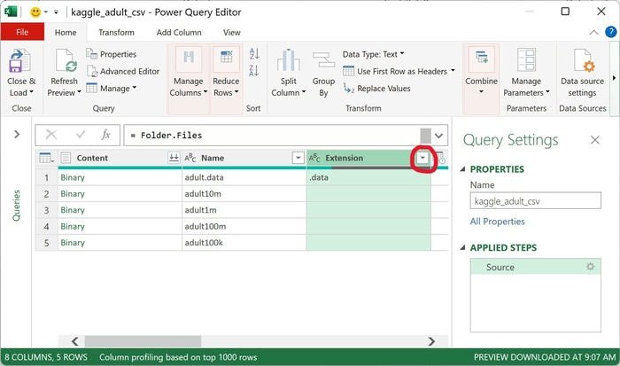 Расширение редактора Excel Power Query