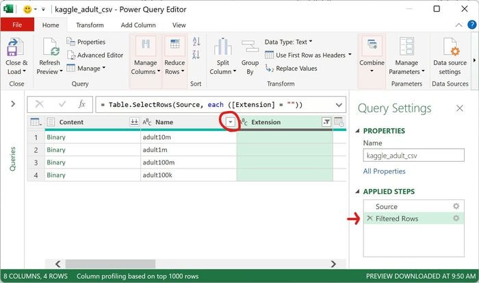 Имя редактора Excel Power Query