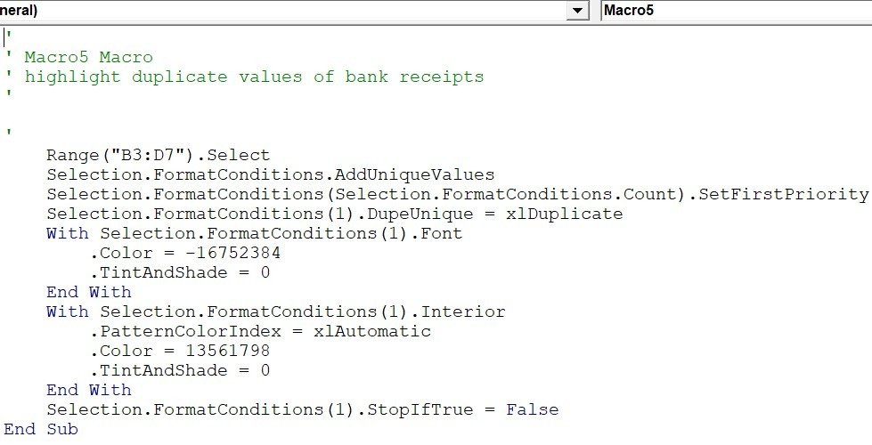 Макрос записи Excel Vba, вариант 5