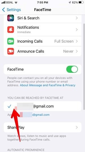 Советы и рекомендации по Facetime Выберите электронную почту