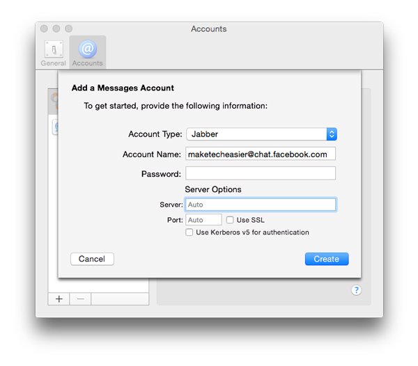 Facebook-Чат-Сообщения-OSX-Добавить-аккаунт