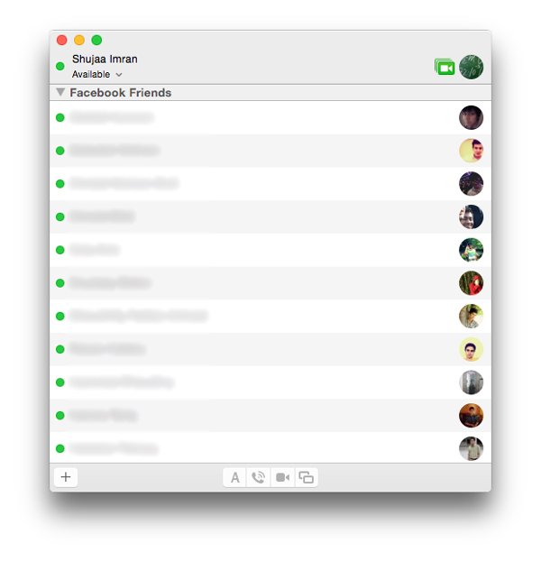 Facebook-Чат-Сообщения-OSX-Список друзей