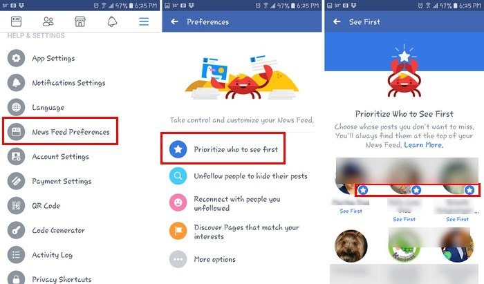 Facebook-посмотреть первым