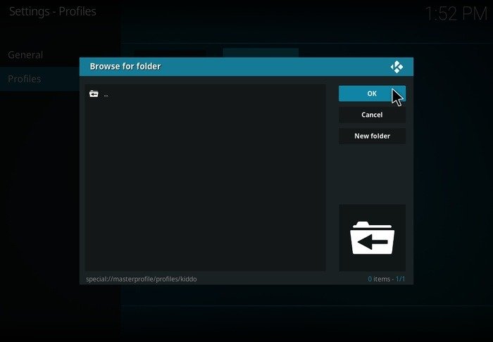 Семейная папка профиля Kodi Set