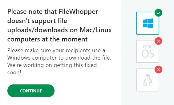Filewhopper Нет поддержки Mac Linux 1