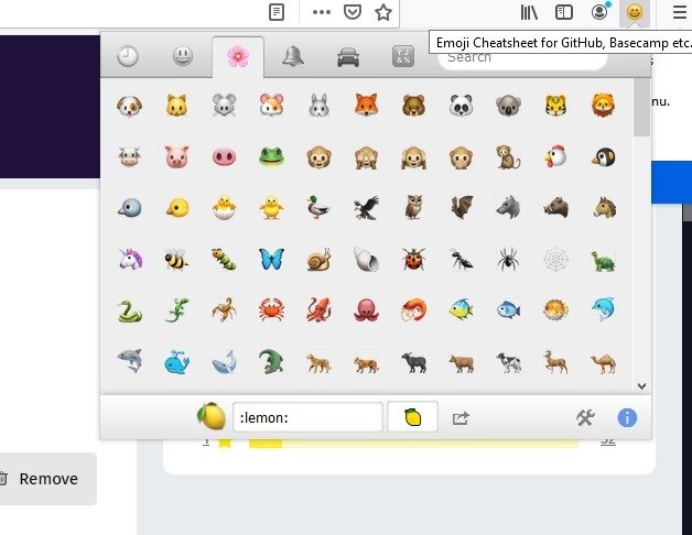 Социальные расширения Firefox Emojis 1