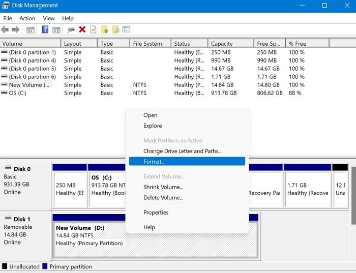 Форматирование USB-накопителя в Windows Форматирование USB-накопителя в Windows 11