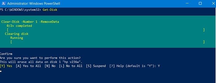 Формат USB Windows Powershell Очистка диска Работает