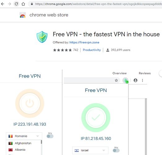 бесплатное расширение VPN-Chrome