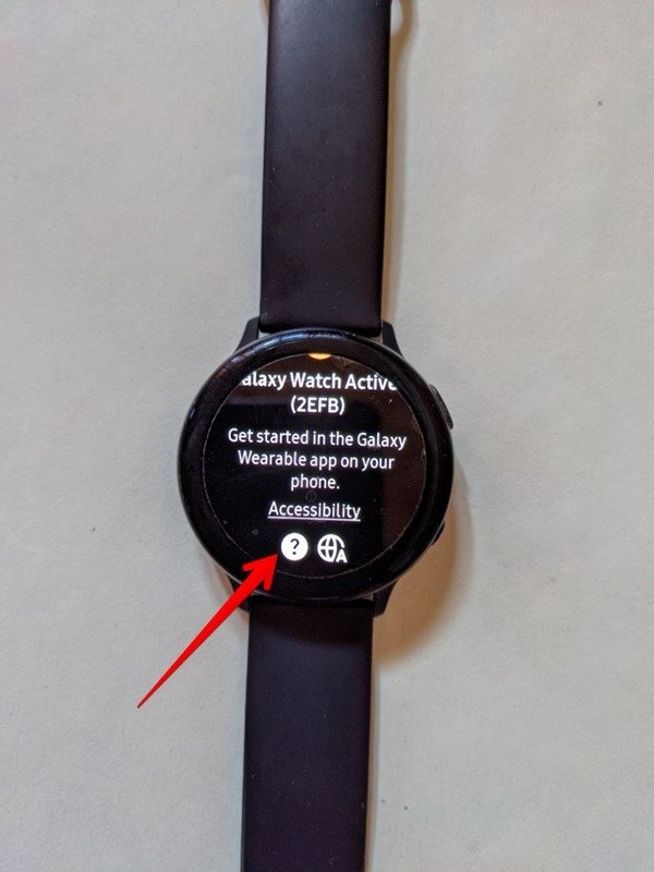 Настройка вопросительного знака Galaxy Watch