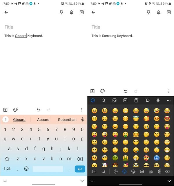 Gboard против Swiftkey против кнопки Emojis на клавиатуре Samsung