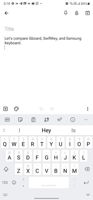 Gboard против Swiftkey против интерфейса верхнего ряда клавиатуры Samsung