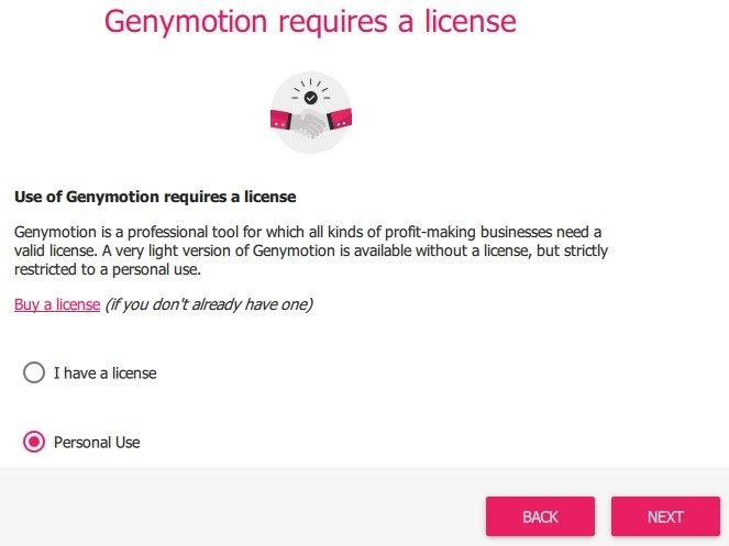 Genymotion Win10 для личного использования 1