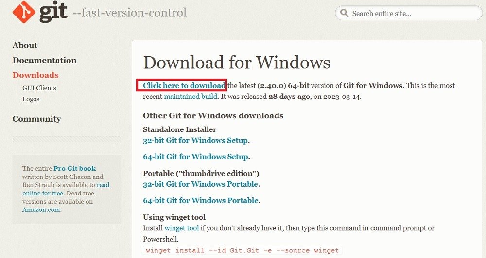 Ссылка для скачивания последней версии Git Bash для Windows.