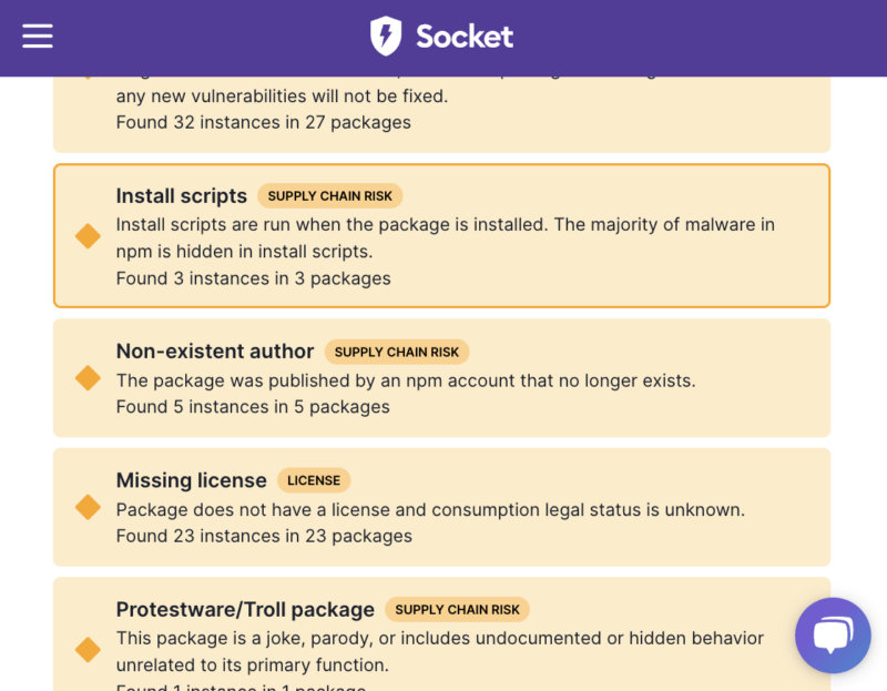 Приложения Github 1 Socket Security