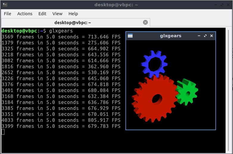 Тест Glxgears Linux