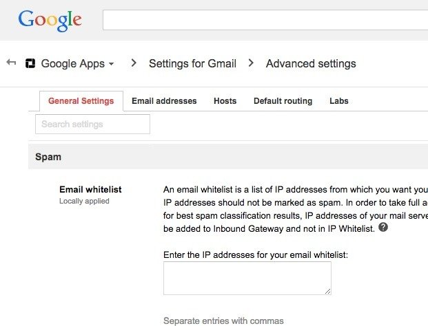 IP-адрес Gmail Белый список Gsuite 1