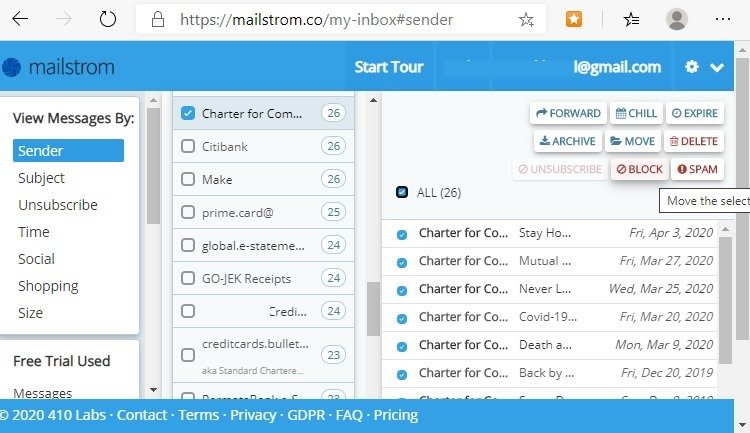 IP-адрес Gmail Mailstrom 1