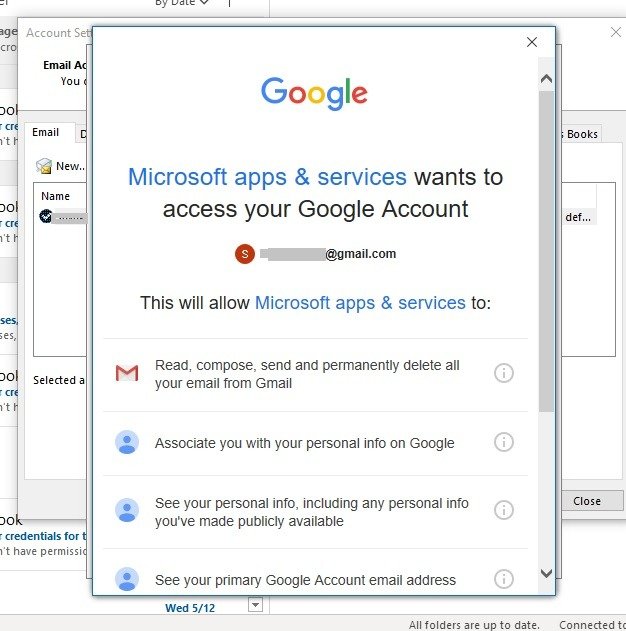 Gmail Множественное управление разрешениями Gmail Outlook