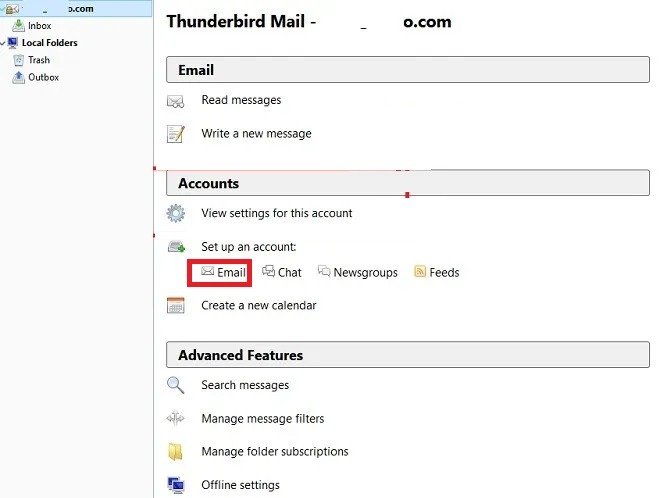 Gmail Несколько Управление Thunderbird Установить новый адрес электронной почты