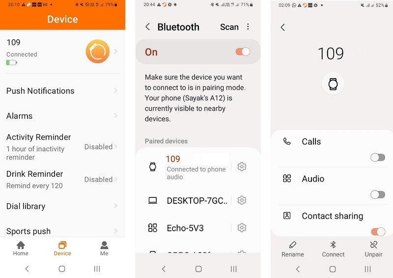 Отключение Bluetooth между умными часами Android и телефоном.