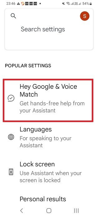 «Привет, Google и Voice Match» в приложении Google Assistant на телефоне Android.