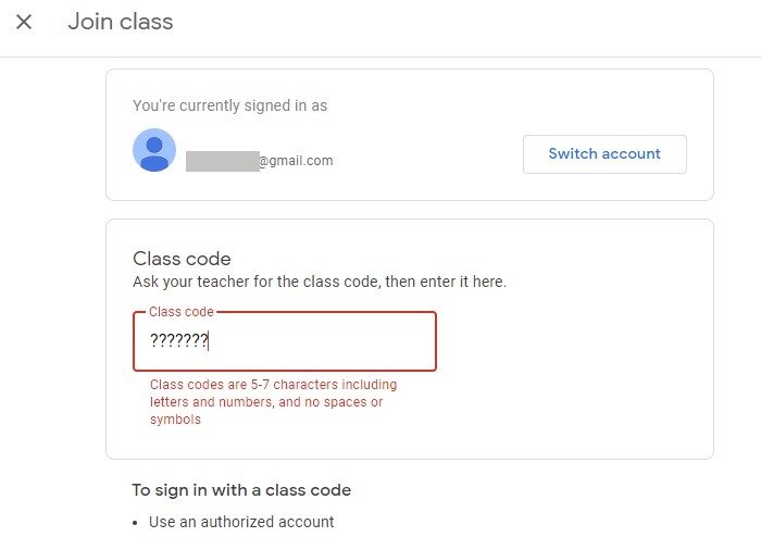 Код поиска для присоединения к классу Google Classroom