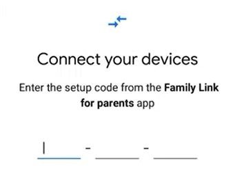 Настройка Google Family Link Введите код