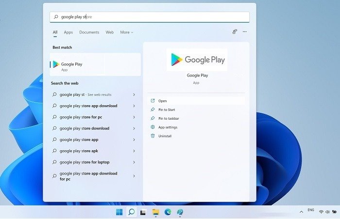 Google Play Windows11 Открыть Google Play