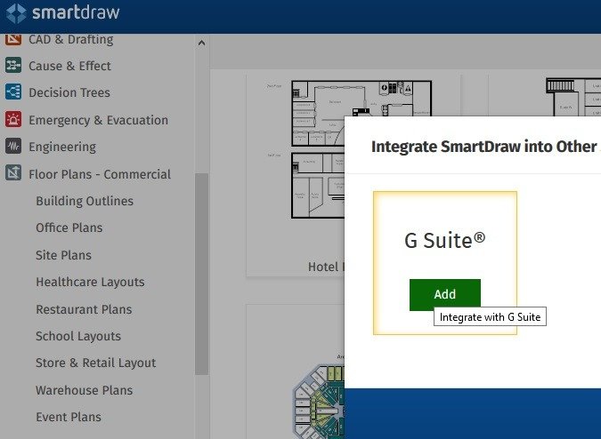 Интеграция G Suite Smartdraw